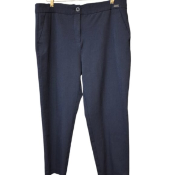 Badgley Mischka Navy Blue Cropped Trousers Women's Plus Size 18 - Picture 16 of 16
